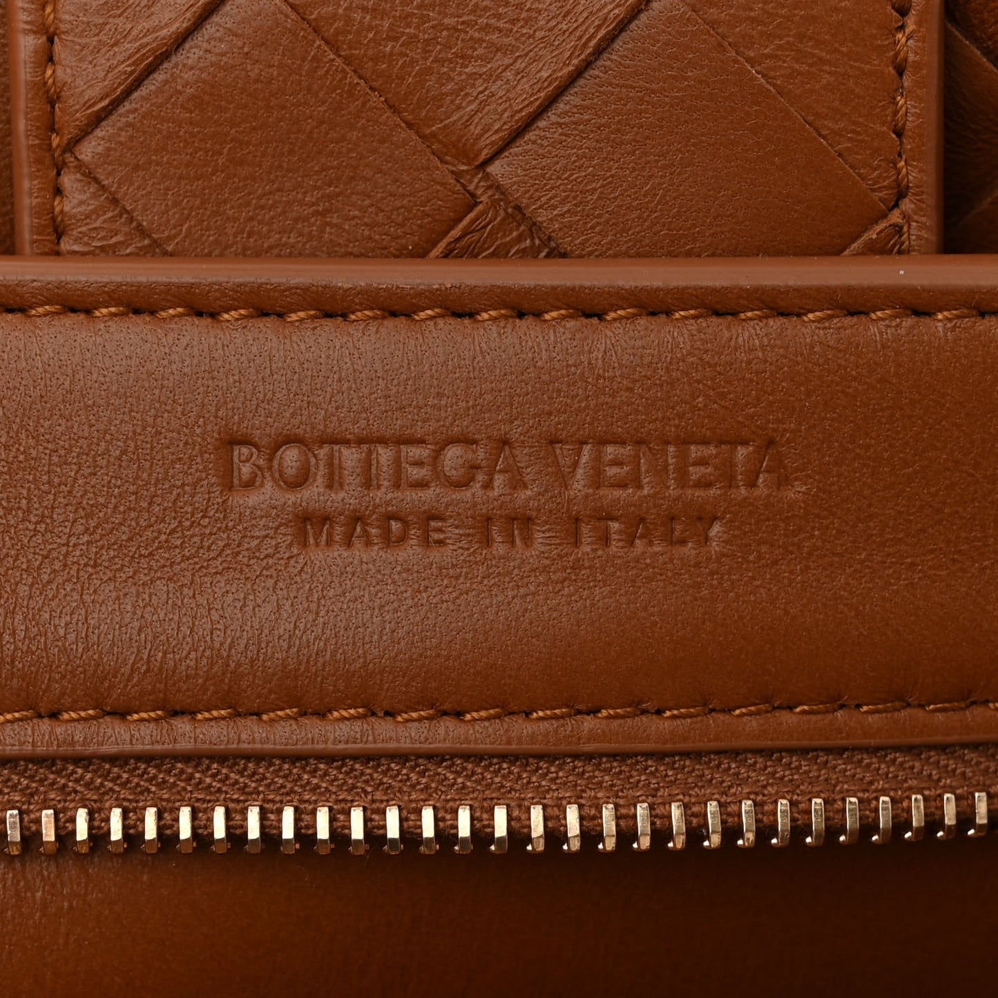Nappa Intrecciato Small Andiamo Shoulder Bag Cognac