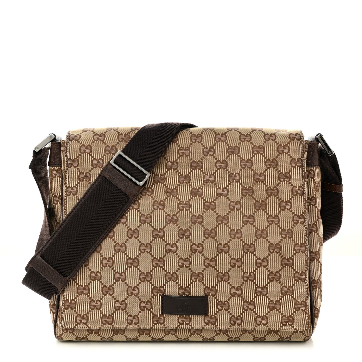 Monogram Small Flap Messenger Bag Beige Dark Brown