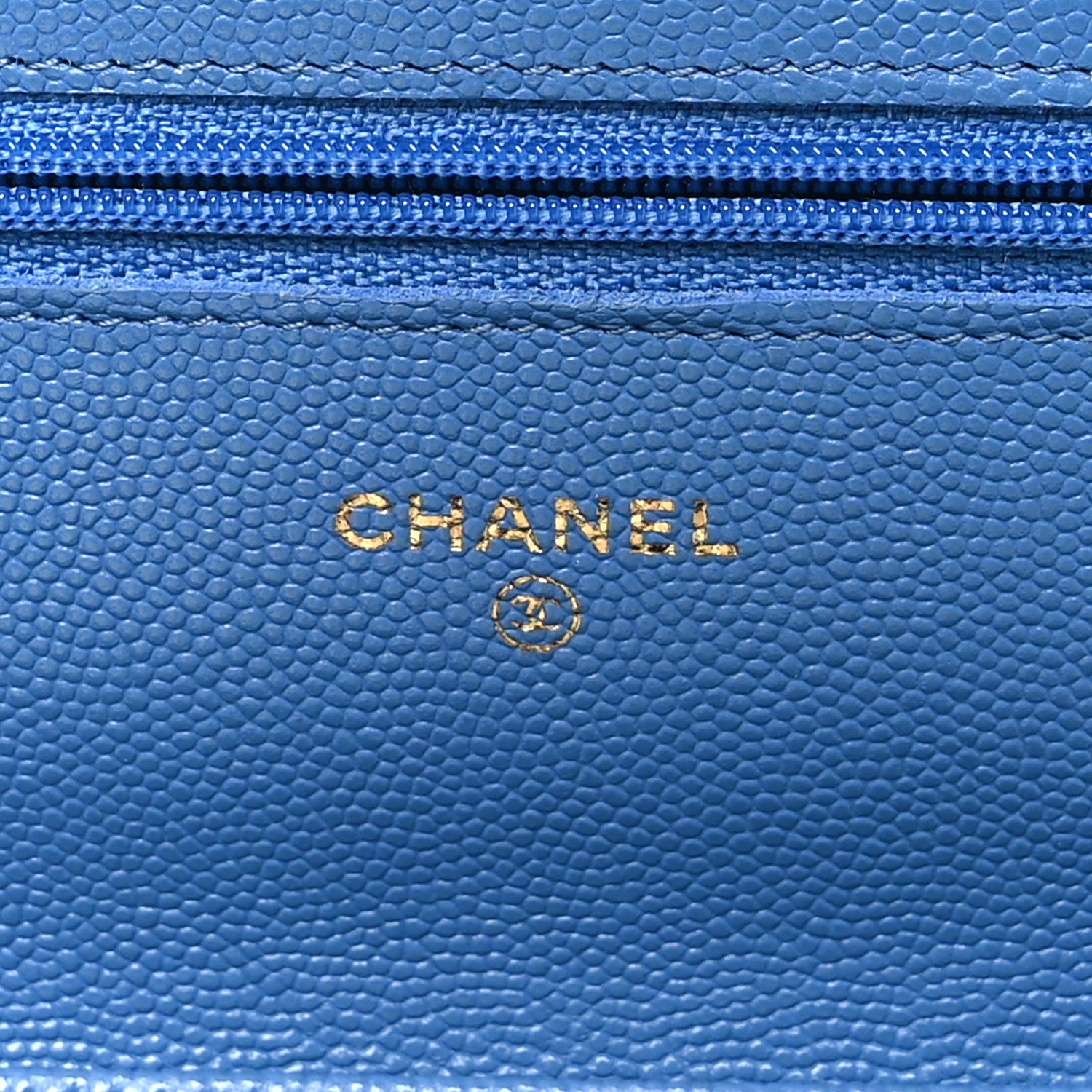 Chanel Caviar Quilted Wallet on Chain WOC Blue 6 of 10