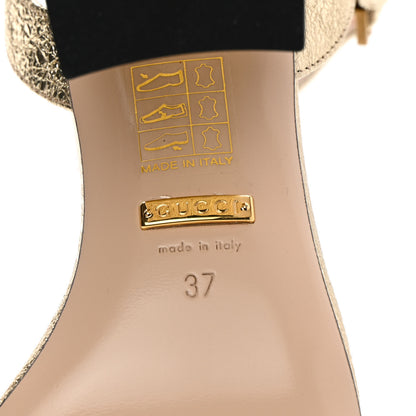 Gucci Galassia GG Marmont Ankle Wrap 75mm Sandals 37 Platino 7 of 10