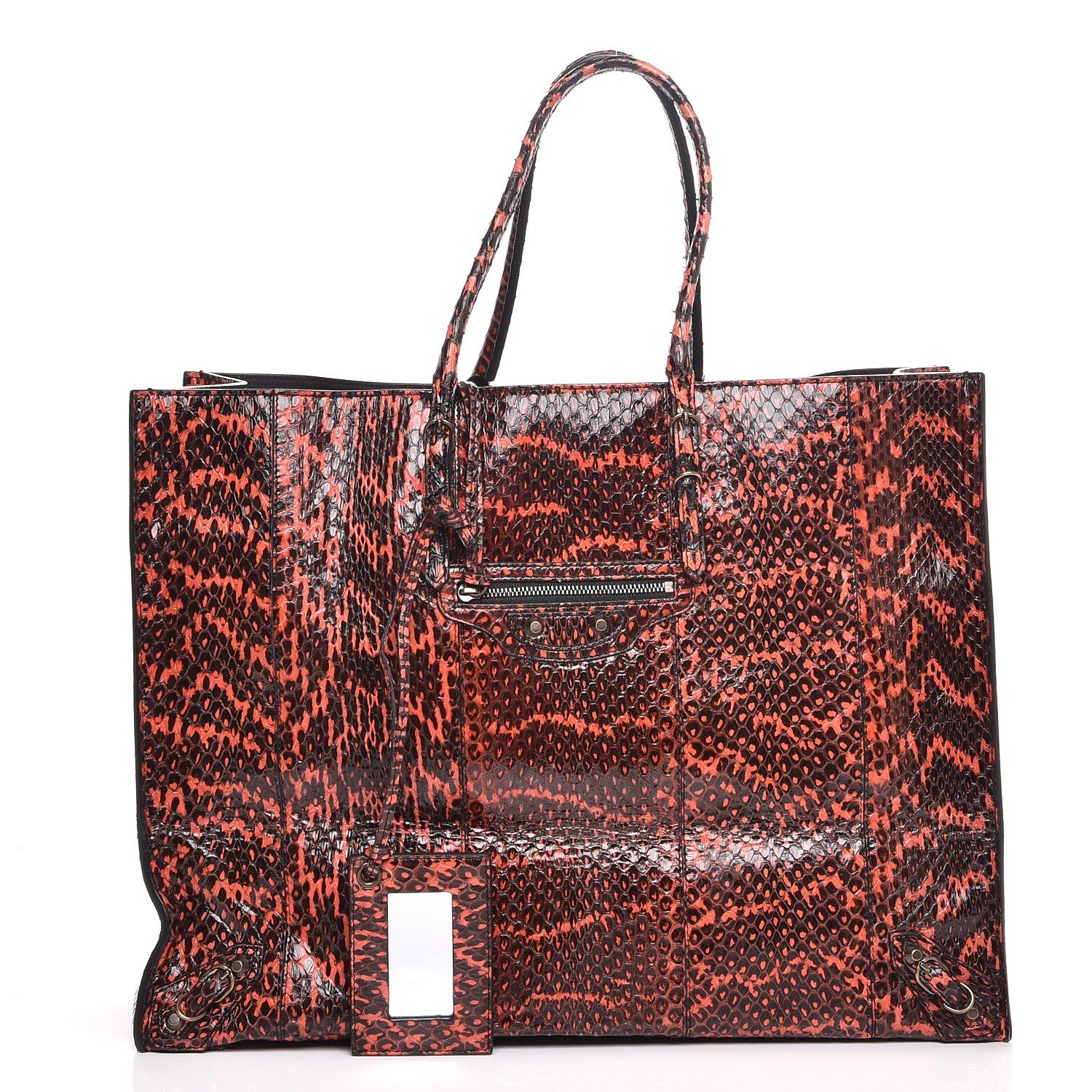 Balenciaga Python Papier A4 Tote Red 1 of 7