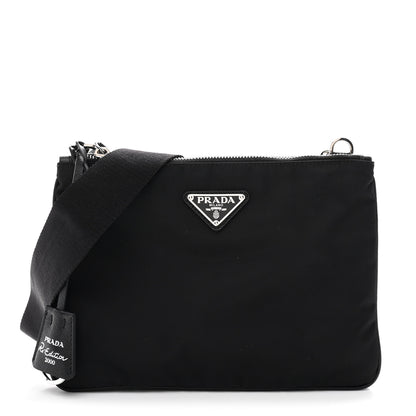 Prada Re-Nylon Saffiano Re-Edition 2000 Double Zip Crossbody Bag Black 1 of 10