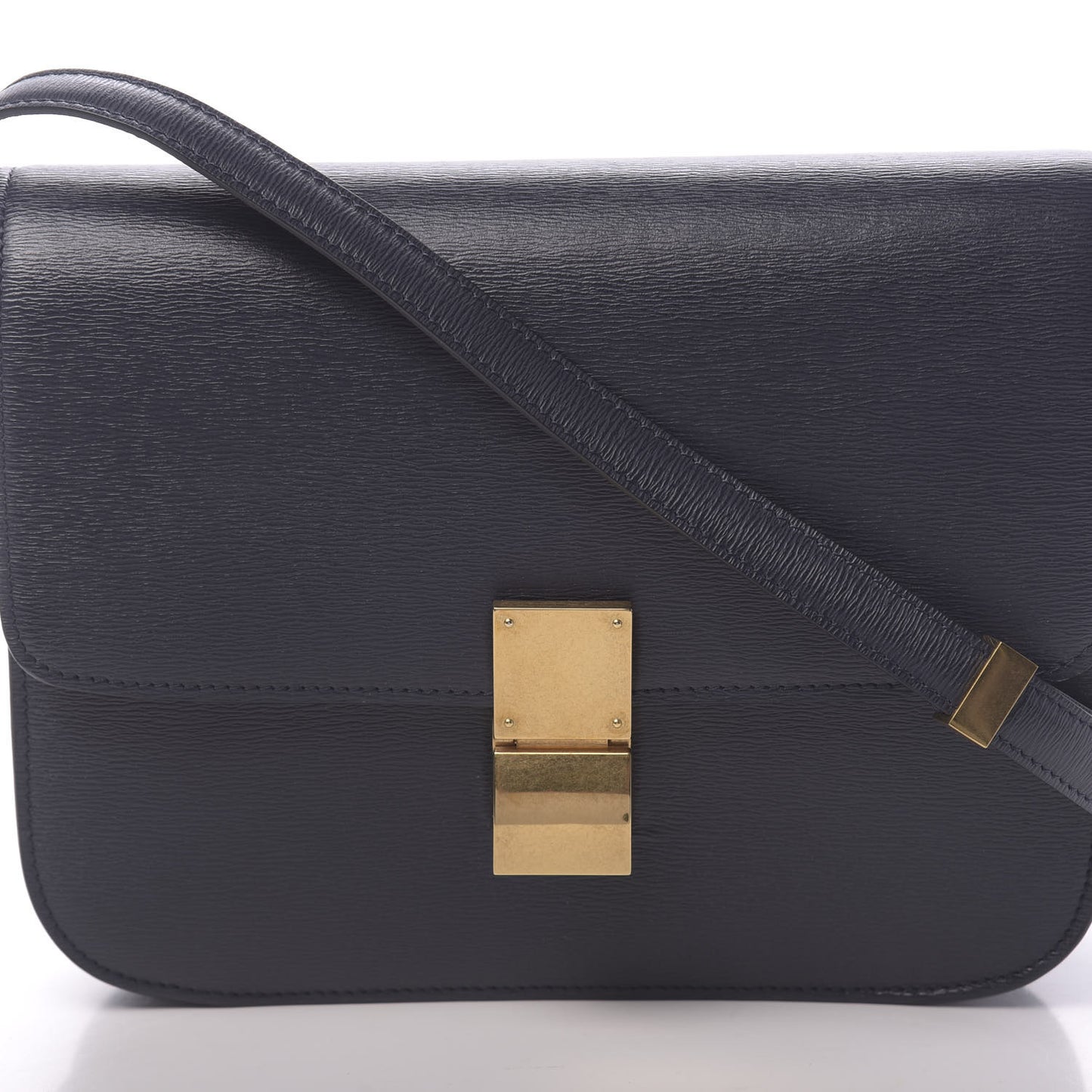 Liege Calfskin Medium Classic Box Flap Bag Dark Blue
