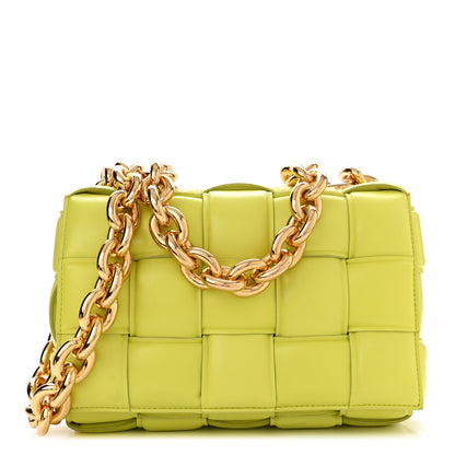 Bottega Veneta Lambskin Maxi Intreccio Padded Chain Cassette Crossbody Bag Kiwi 1 of 11