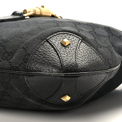 Gucci Monogram Piston Lock Jackie O Hobo Black 9 of 9