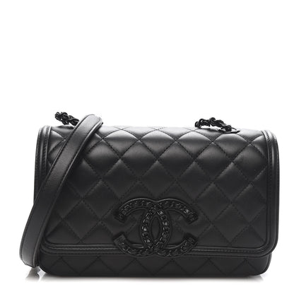 Chanel Lambskin Quilted Small CC Filigree Flap Black 1 of 11