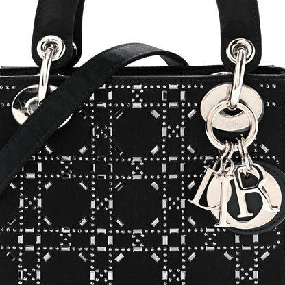 Christian Dior Satin Crystal Cannage Mini Lady Dior Black 14 of 25