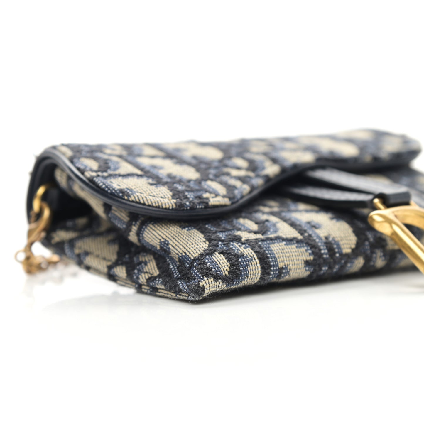 Oblique Nano Saddle Chain Pouch Blue