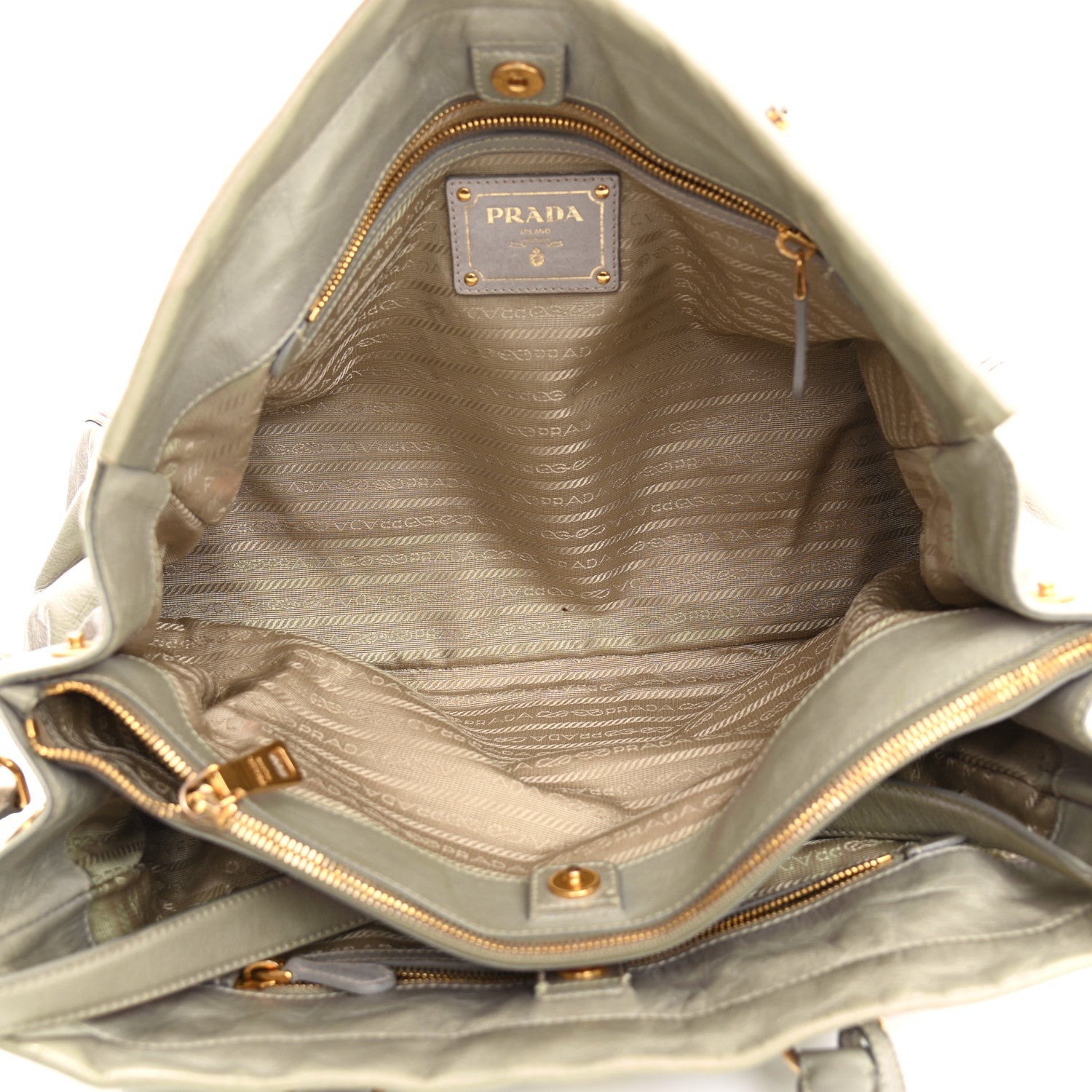 Prada Glace Calfskin Satchel Argilla 7 of 24