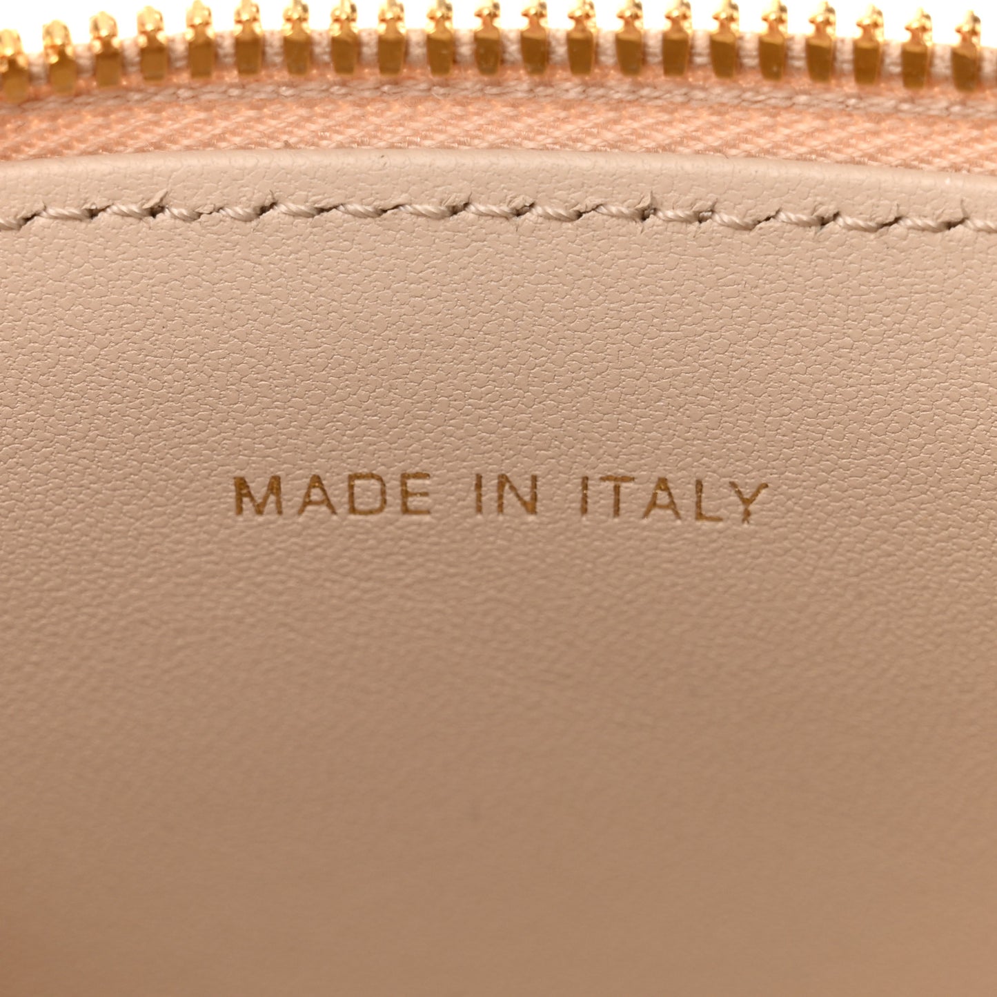 Calfskin CD Signature Vanity Case Caramel Beige