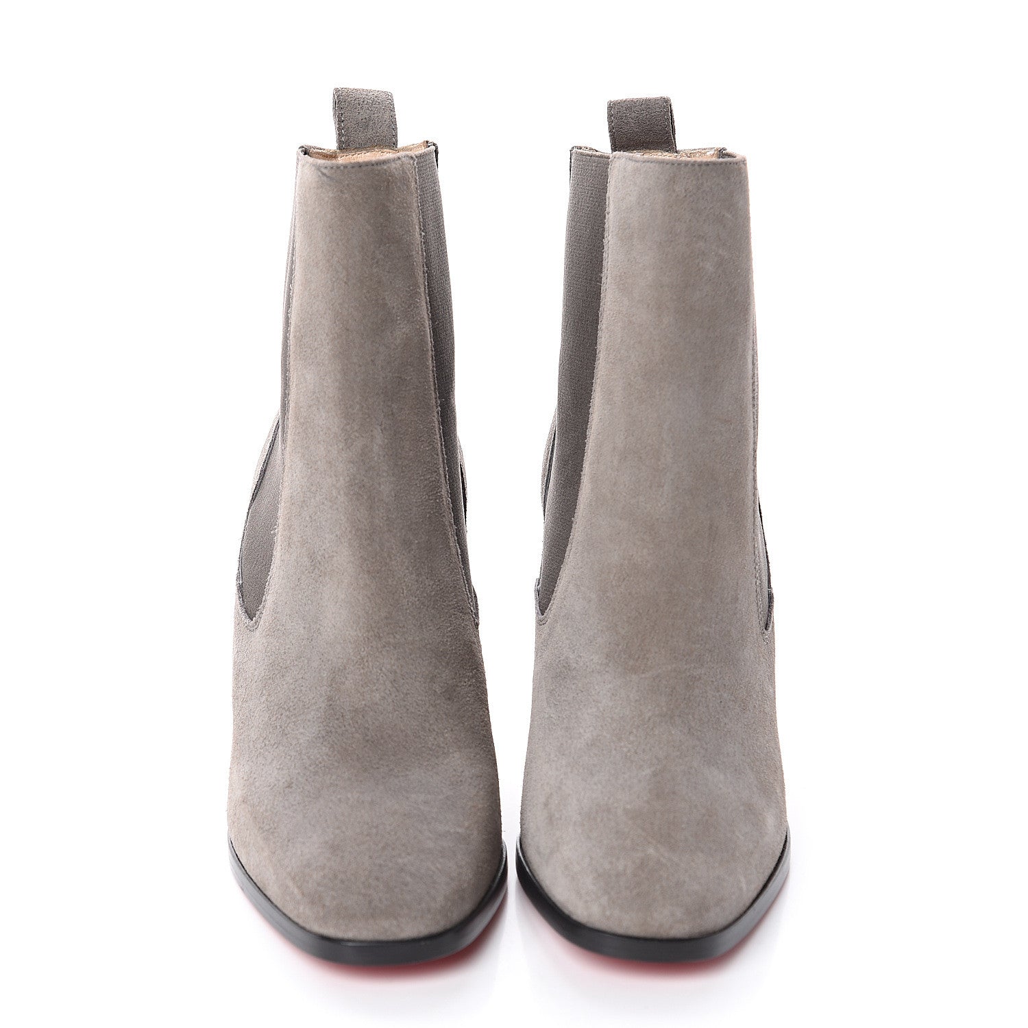 Christian Louboutin Crosta Verabotta 85 Chelsea Boots 35.5 Grey Black Lucido 2 of 6