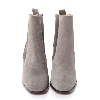 Christian Louboutin Crosta Verabotta 85 Chelsea Boots 35.5 Grey Black Lucido 2 of 6