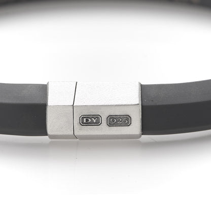 David Yurman Sterling Silver Rubber 10.5mm Hex Bracelet Gray 5 of 6