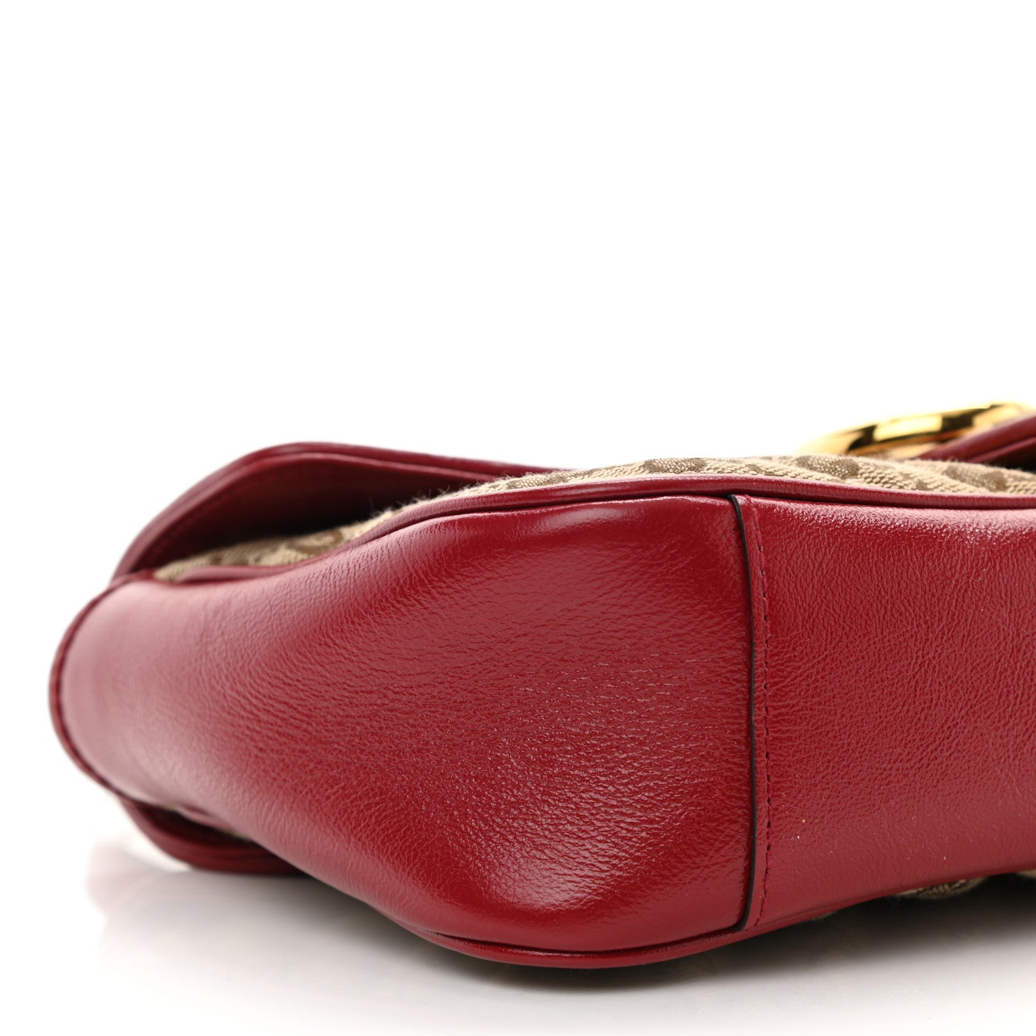 Gucci Monogram Azalea Calfskin Matelasse Diagonal Small GG Marmont Shoulder Bag Beige Ebony New Cherry Red 9 of 11