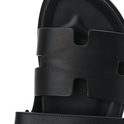 Hermes Calfskin Mens Chypre Sandals 43 Black 10 of 11