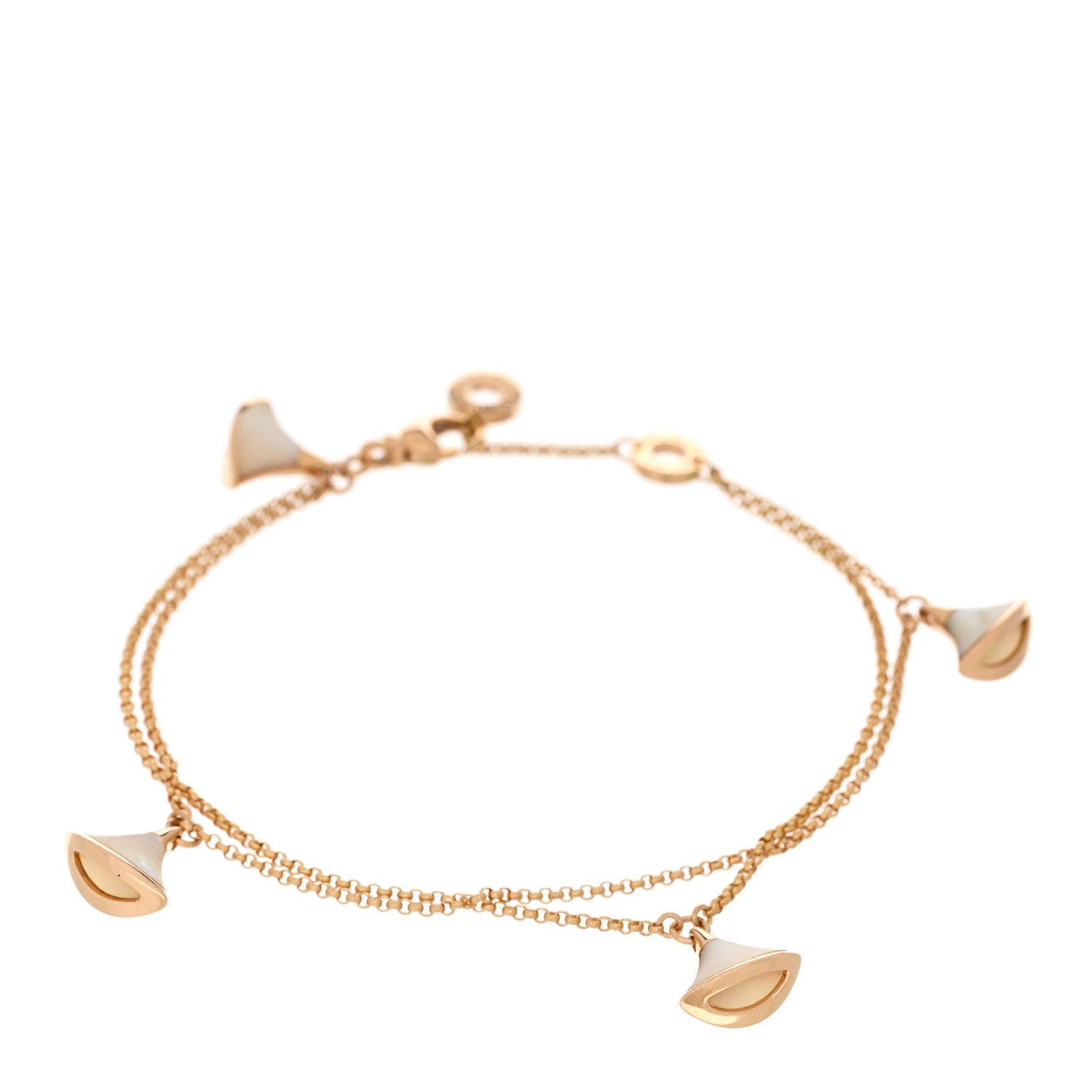 Bulgari 18K Rose Gold Mother of Pearl Divas' Dream Charm Bracelet SM 1 of 3