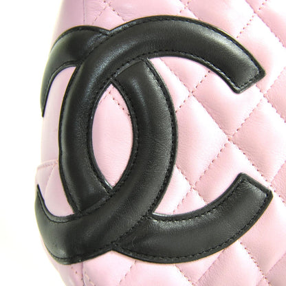 Chanel Calfskin Quilted Large Cambon Bowler Pink Black 12 of 12