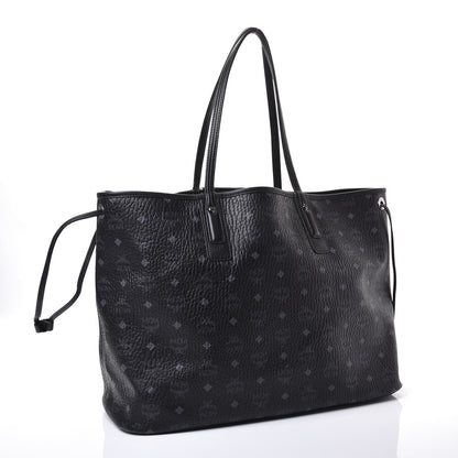 MCM Visetos Large Liz Reversible Shopper Tote Black 2 of 19