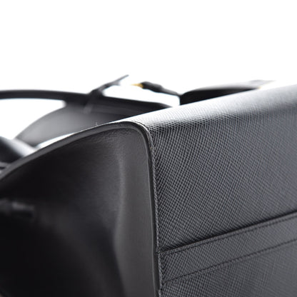 Prada Saffiano Cuir Calfskin Medium Monochrome Top Handle Tote Black 8 of 8