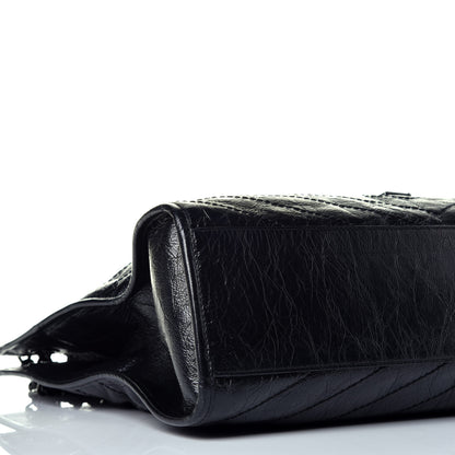 Saint Laurent Crinkled Calfskin Matelasse Monogram Large Niki Shopper Tote Black 7 of 8