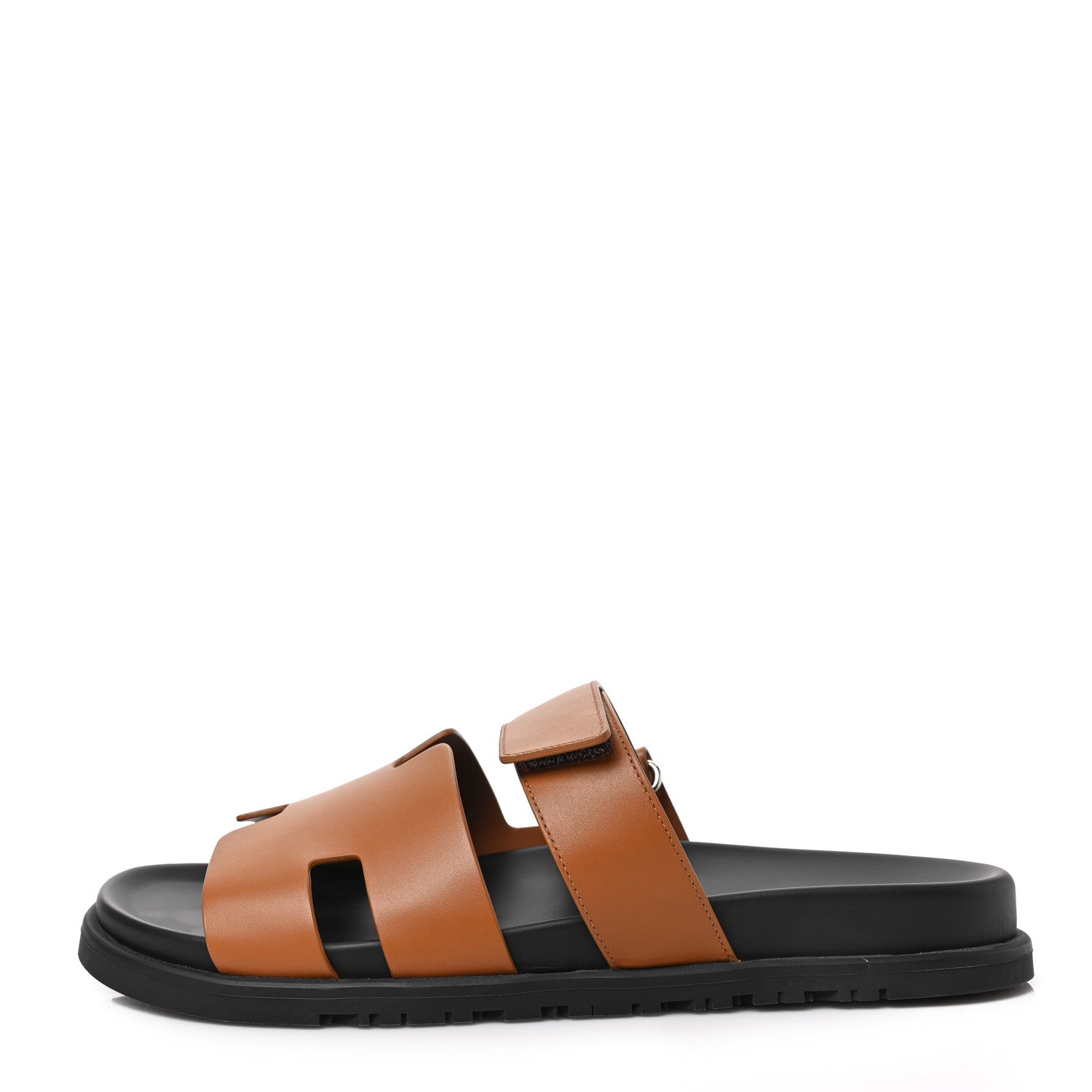 Hermes Calfskin Mens Chypre Sandals 44 Gold 1 of 10