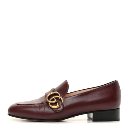 Gucci Malaga Kid Womens GG Marmont Loafers 36 Vintage Bordeaux 1 of 12
