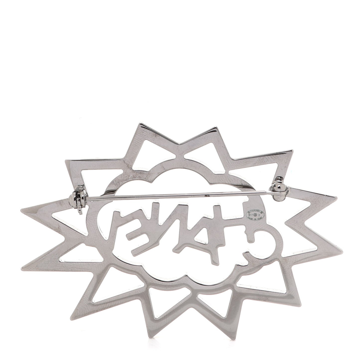 Ruthenium Crystal CC Brooch Red Yellow