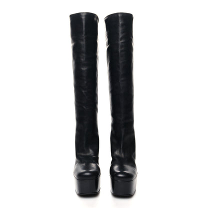 Prada Calfskin Knee High Platform 105mm Boots 35 Black 2 of 8