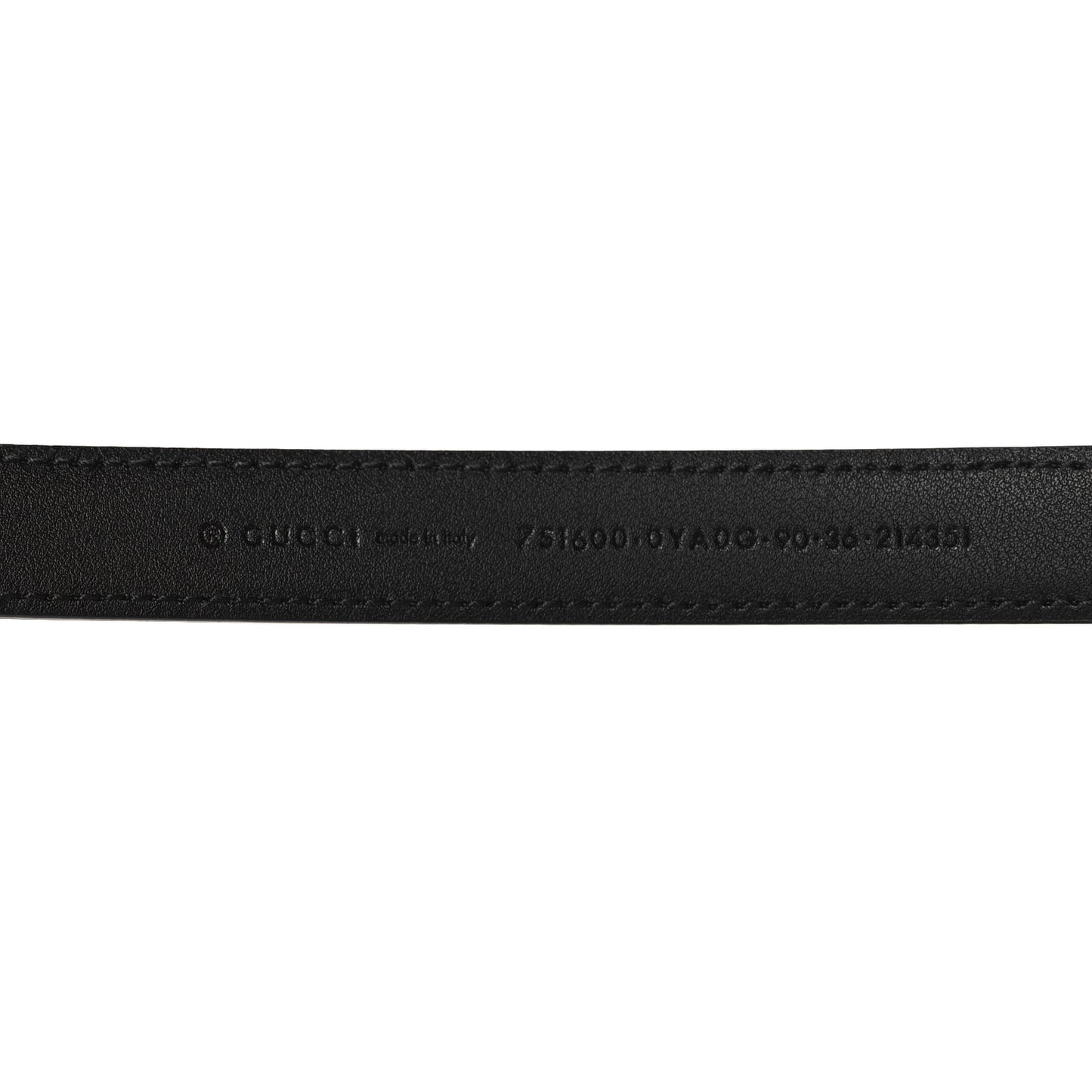 Plutone Calfskin Gucci Buckle 20mm Thin Belt 90 36 Black