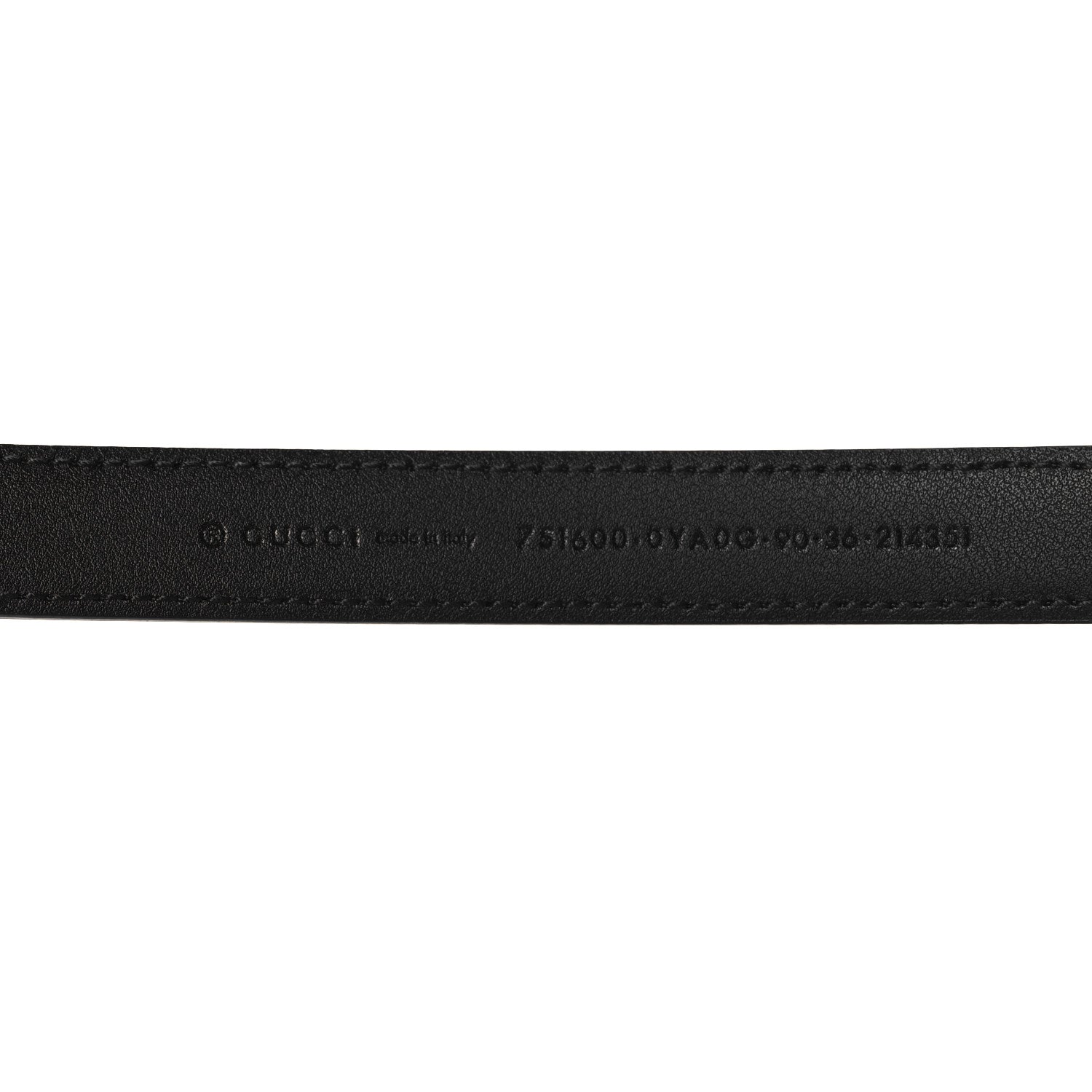 Gucci Plutone Calfskin Gucci Buckle 20mm Thin Belt 90 36 Black 5 of 5