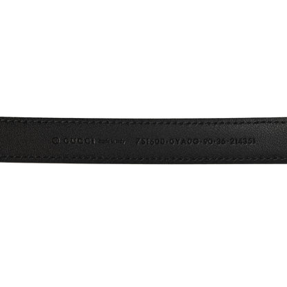 Gucci Plutone Calfskin Gucci Buckle 20mm Thin Belt 90 36 Black 5 of 5
