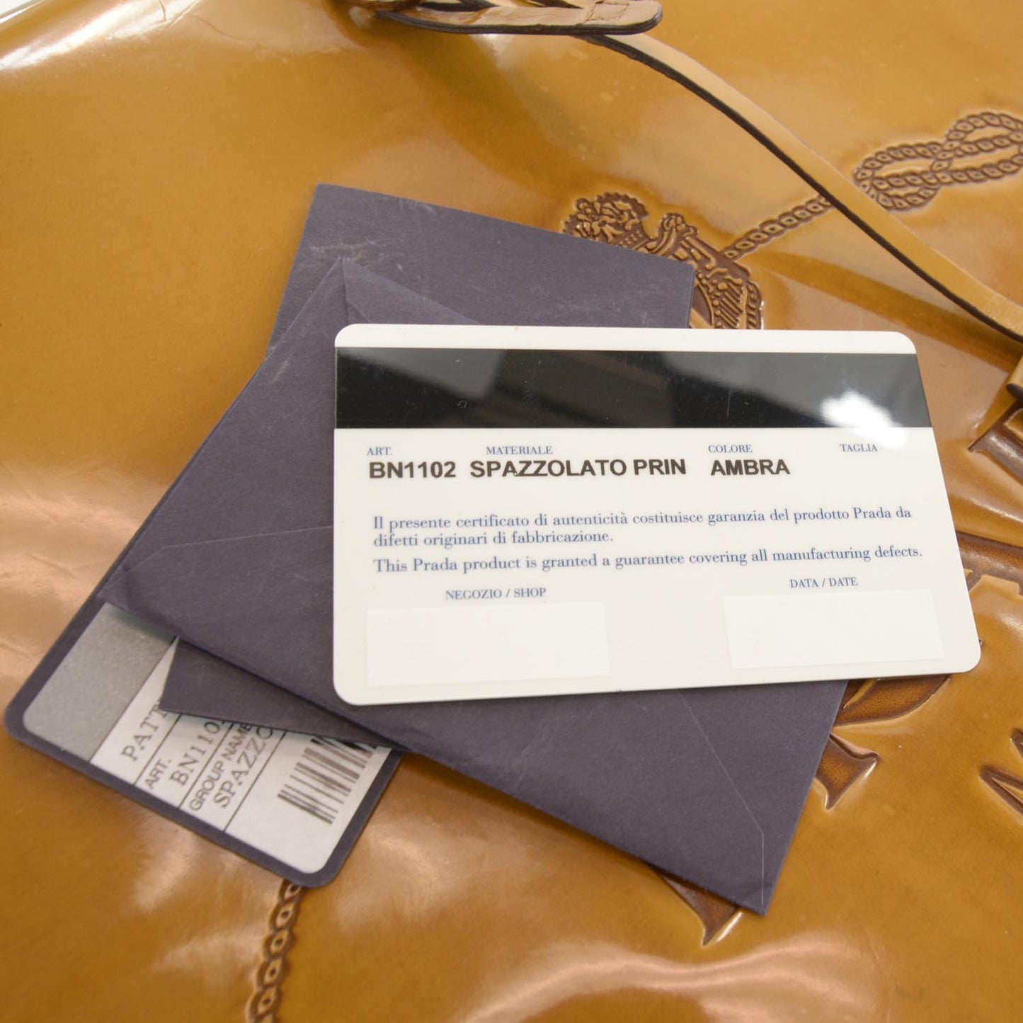 Spazzolato Logo Print Framed Bag Ambra