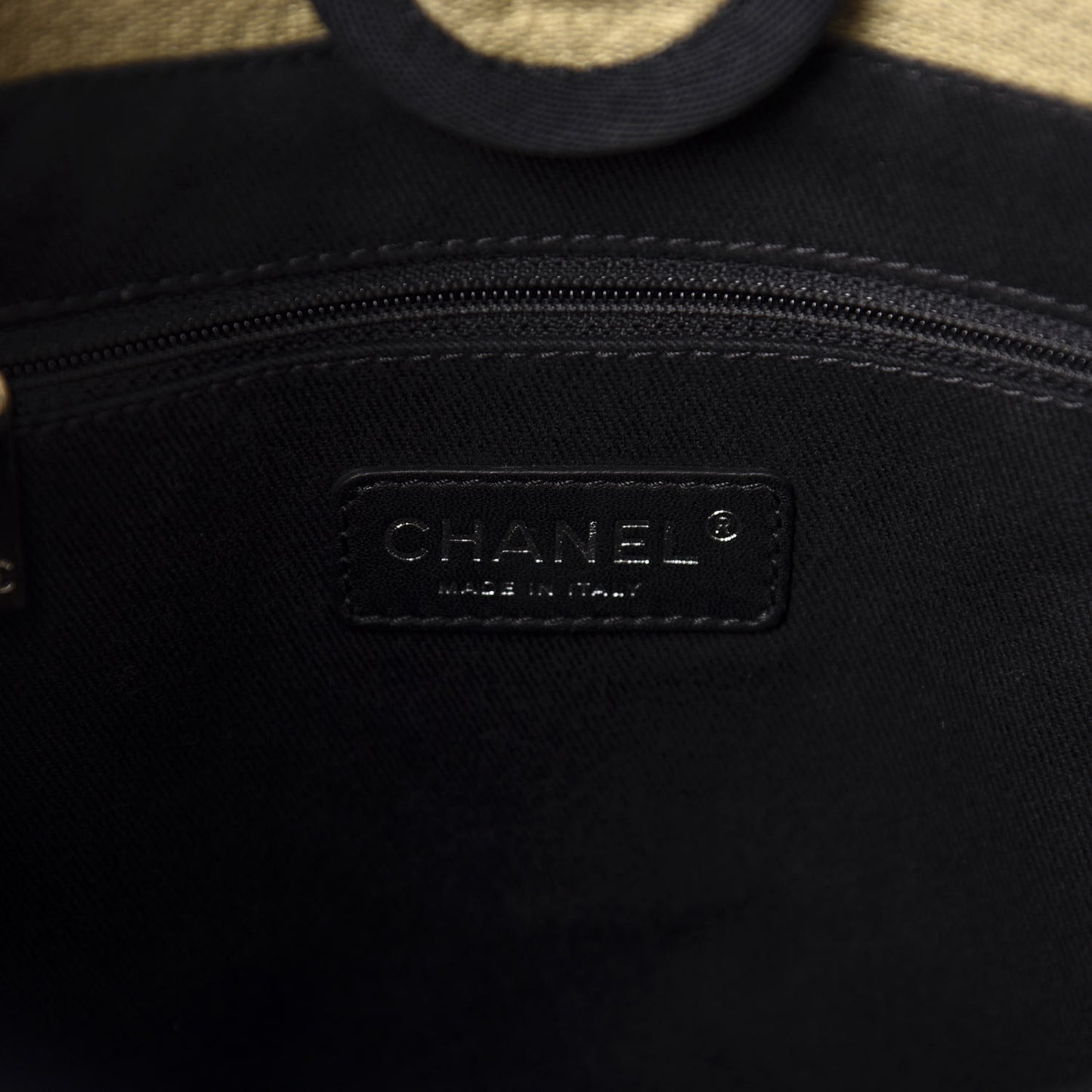 Canvas Mini Deauville Tote Beige Black