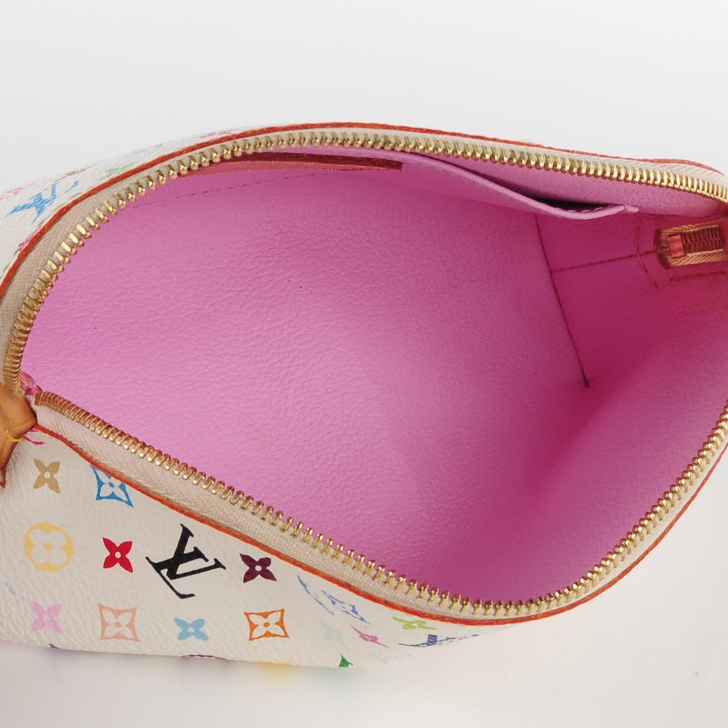 Monogram Multicolor Cosmetic Pouch White Litchi