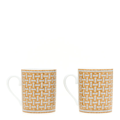 Hermes Porcelain Mosaique au 24 Mug Set of 2 Gold 3 of 8