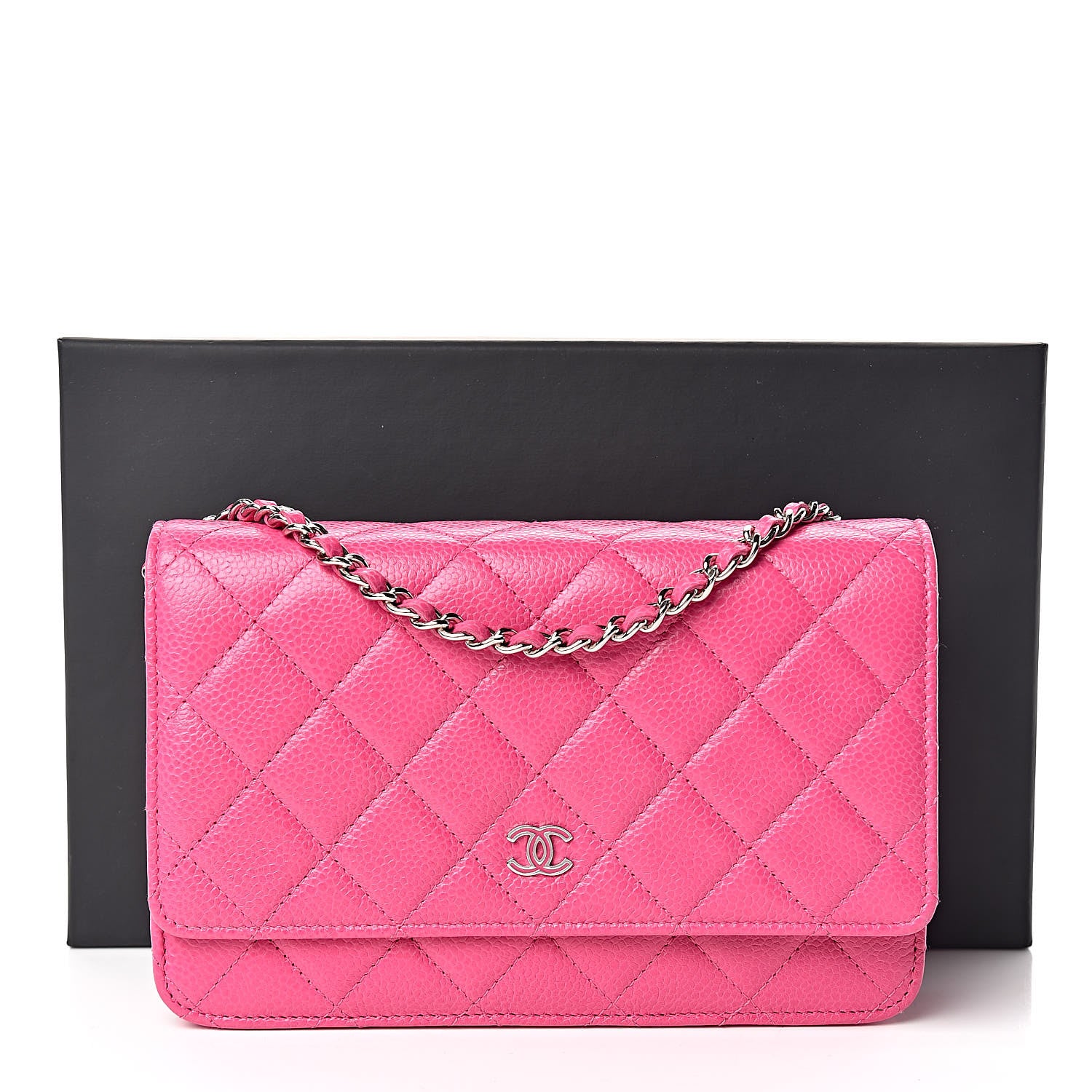Chanel Caviar Quilted Wallet on Chain WOC Pink 11 of 11