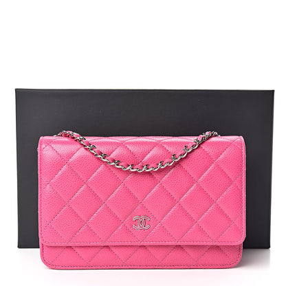 Chanel Caviar Quilted Wallet on Chain WOC Pink 11 of 11