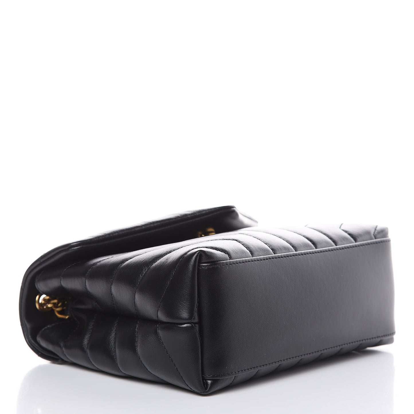 Calfskin Y Quilted Monogram Small Loulou Chain Satchel Black