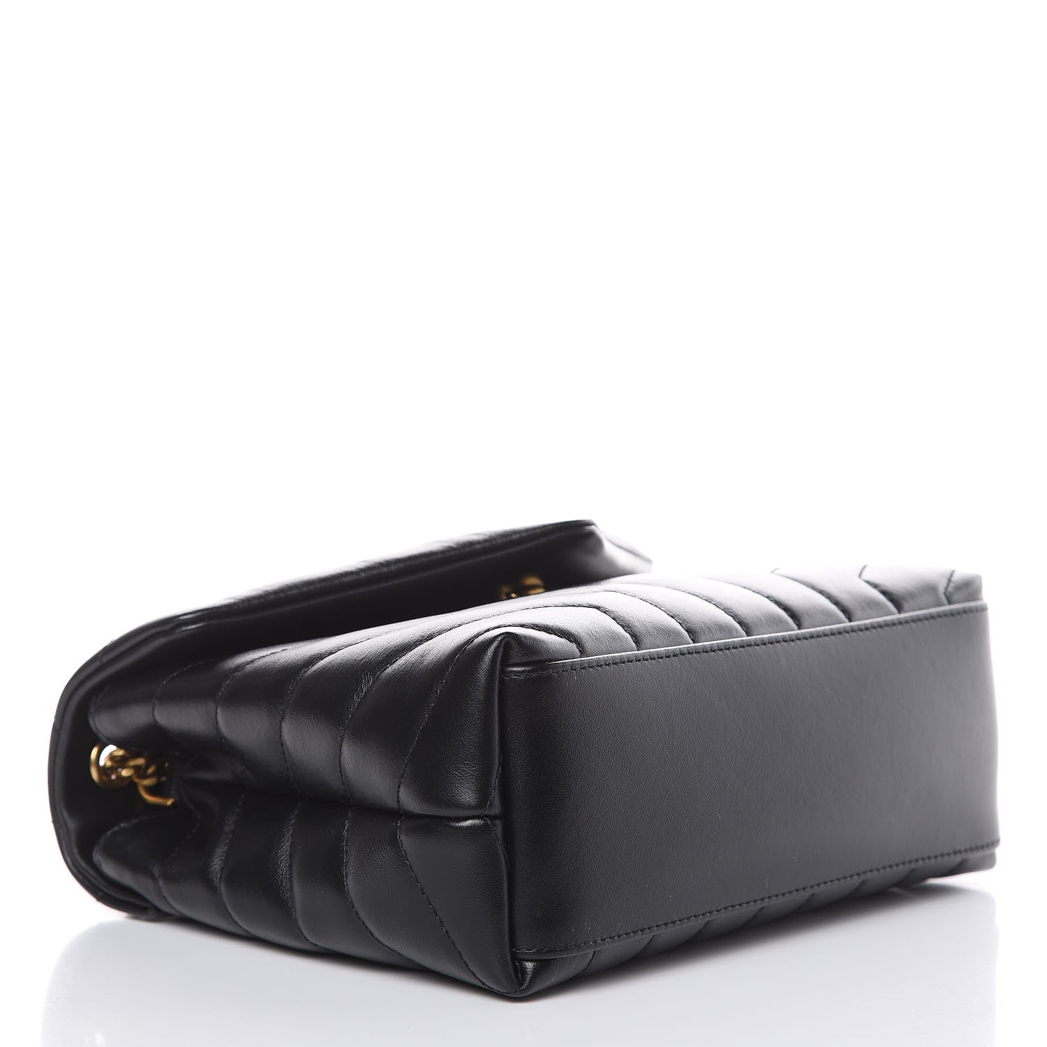 Saint Laurent Calfskin Y Quilted Monogram Small Loulou Chain Satchel Black 4 of 10