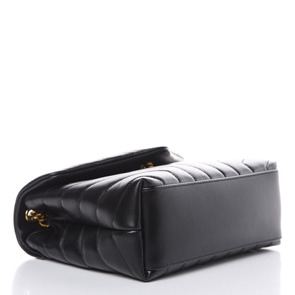 Saint Laurent Calfskin Y Quilted Monogram Small Loulou Chain Satchel Black 4 of 10
