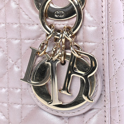 Christian Dior Metallic Lambskin Cannage Mini Lady Dior Lotus 11 of 12
