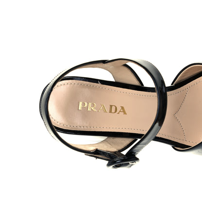 Prada Vernice Crisscross Platform 20/65mm Sandals 37 Black 9 of 11