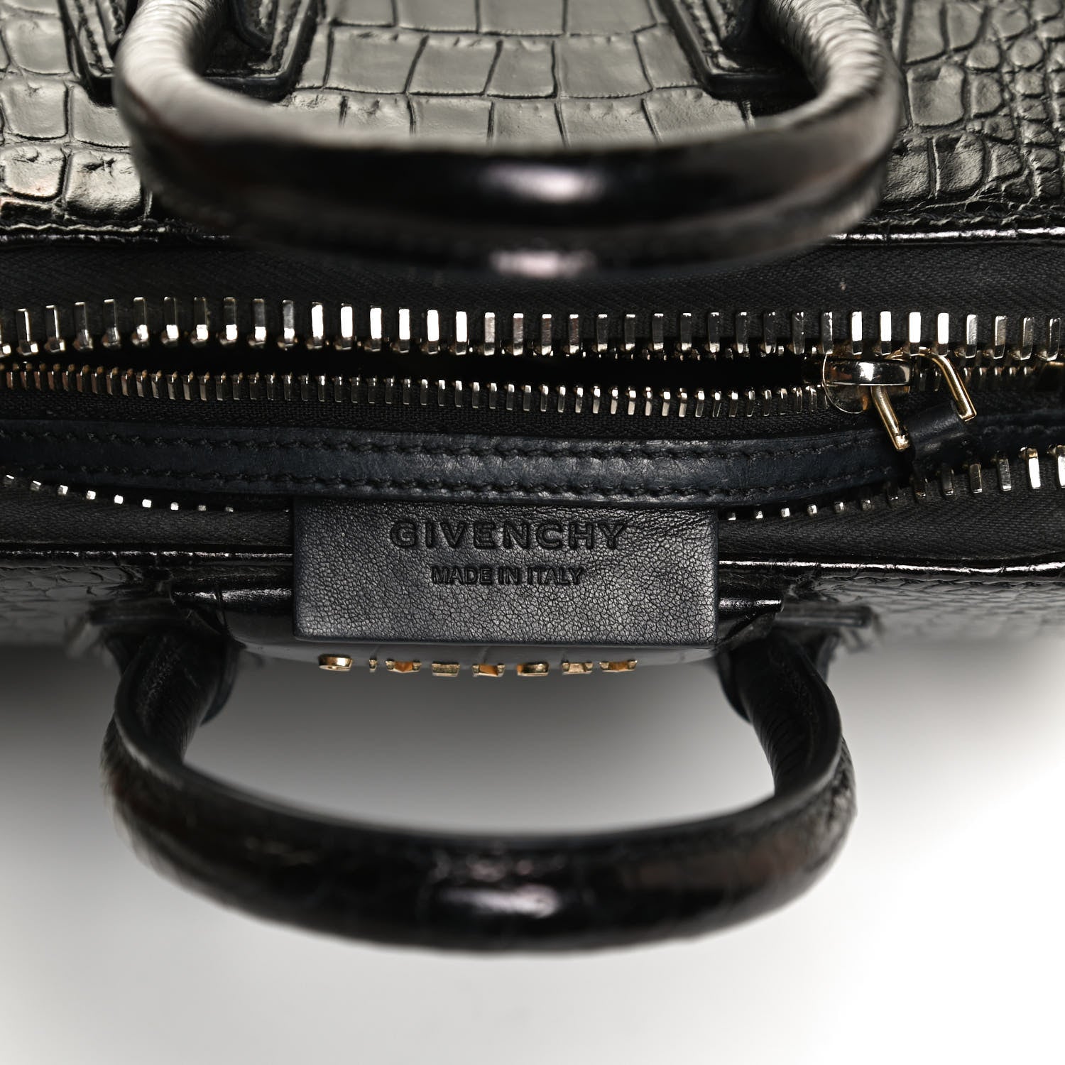 Givenchy Calfskin Crocodile Embossed Mini Antigona Black 6 of 11
