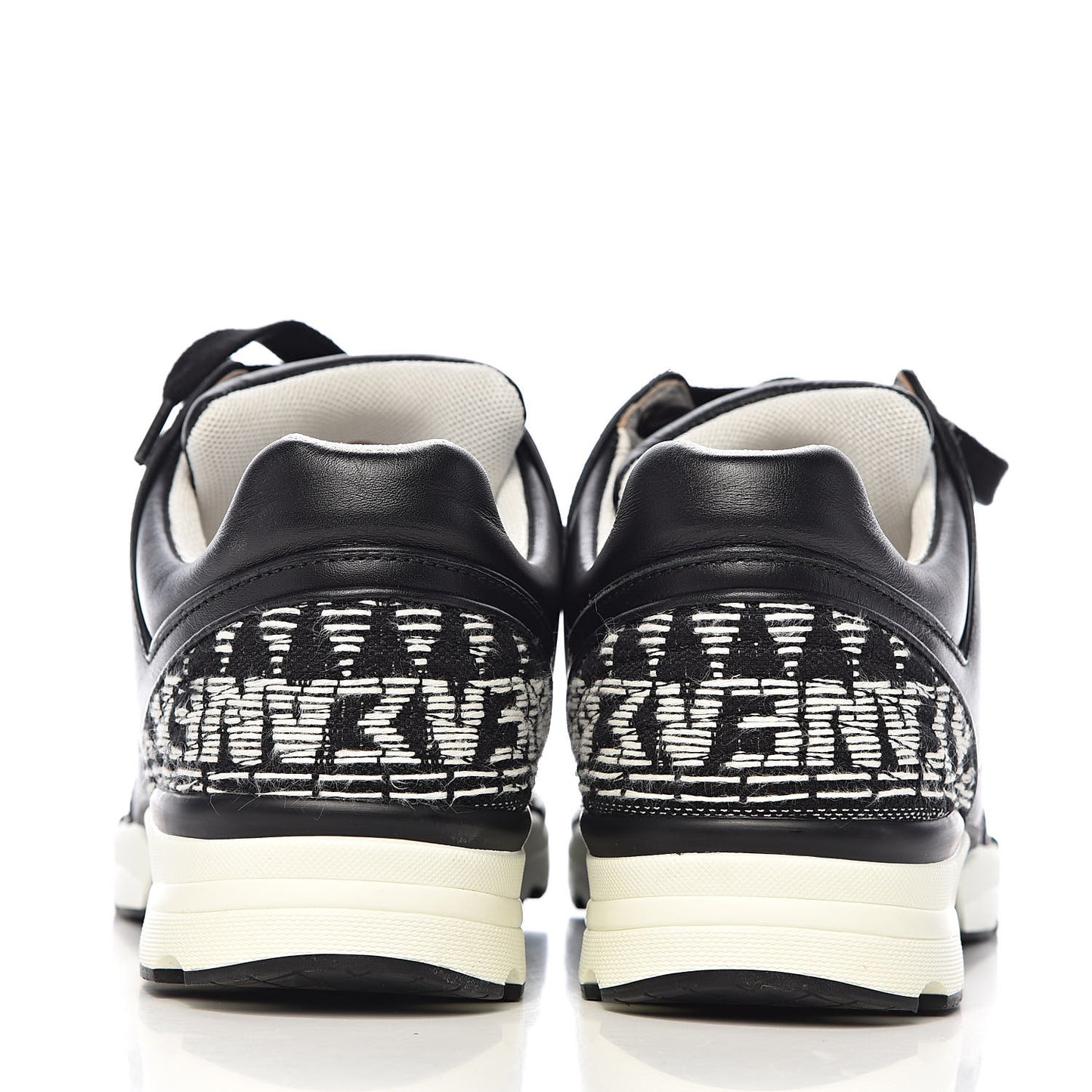 Calfskin Tweed CC Sneakers 38 Black White