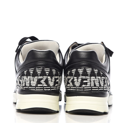 Chanel Calfskin Tweed CC Sneakers 38 Black White 10 of 11