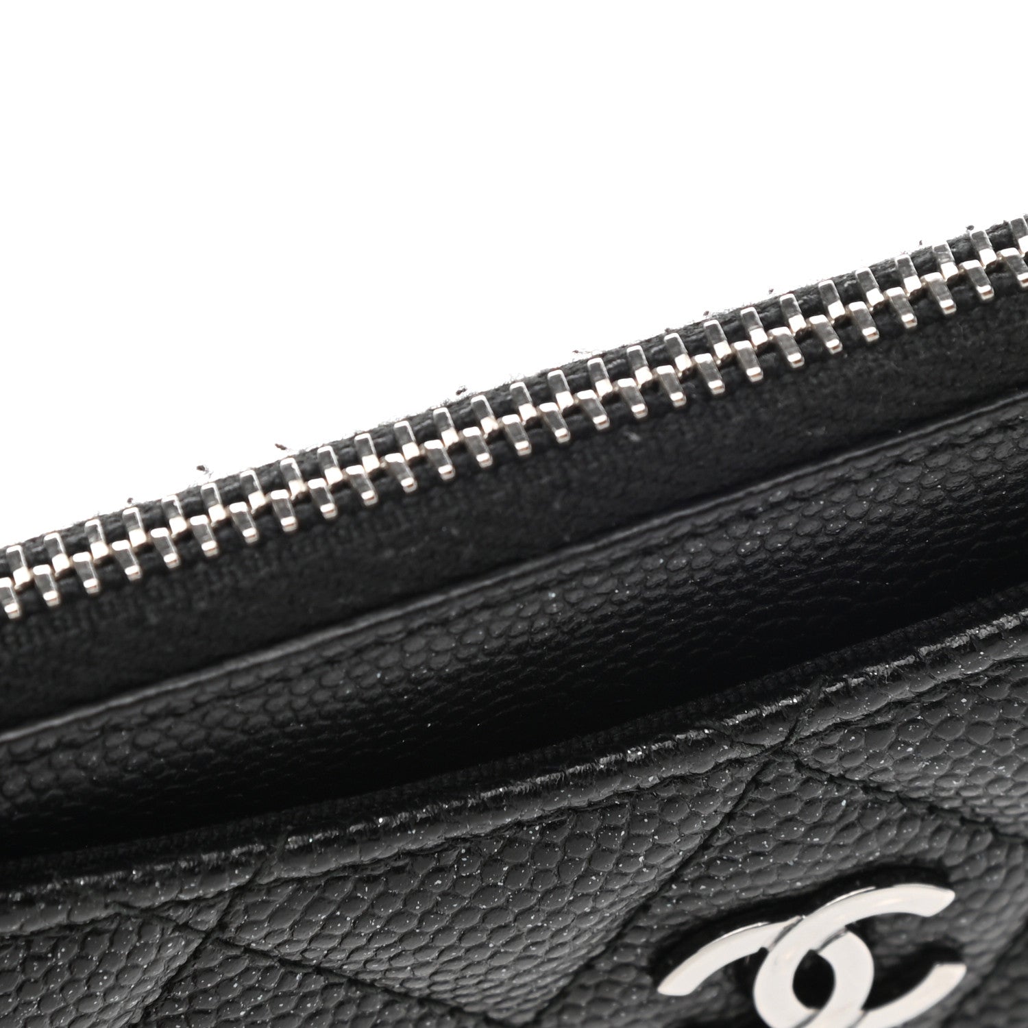 Chanel Iridescent Caviar Quilted CC Zip Card Holder Black 8 of 8