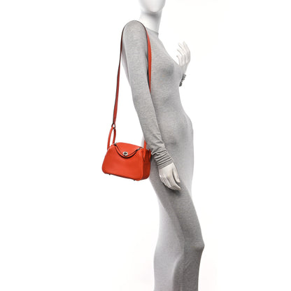 Hermes Taurillon Clemence Mini Lindy 20 Feu 2 of 10