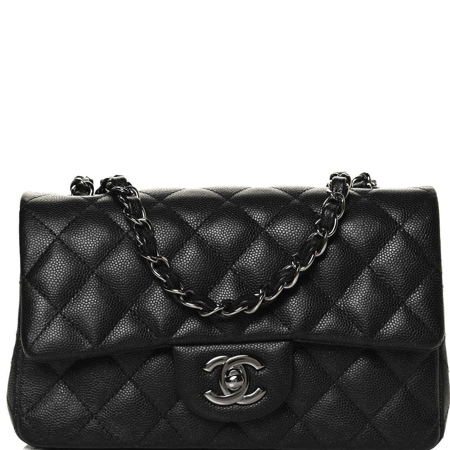 Chanel Iridescent Caviar Quilted Mini Rectangular Flap Black 9 of 13