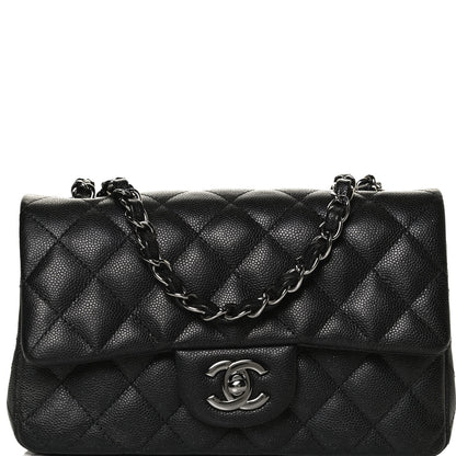 Chanel Iridescent Caviar Quilted Mini Rectangular Flap Black 9 of 13