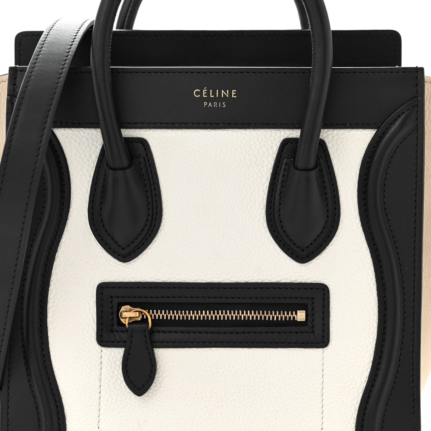 Celine Baby Grained Calfskin Nubuck Nano Tri-Color Luggage White Light Taupe 8 of 11